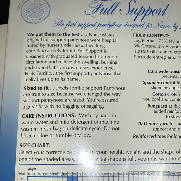 New! 1 pair white Nursemates white support hose size B - Picture 5 of 7